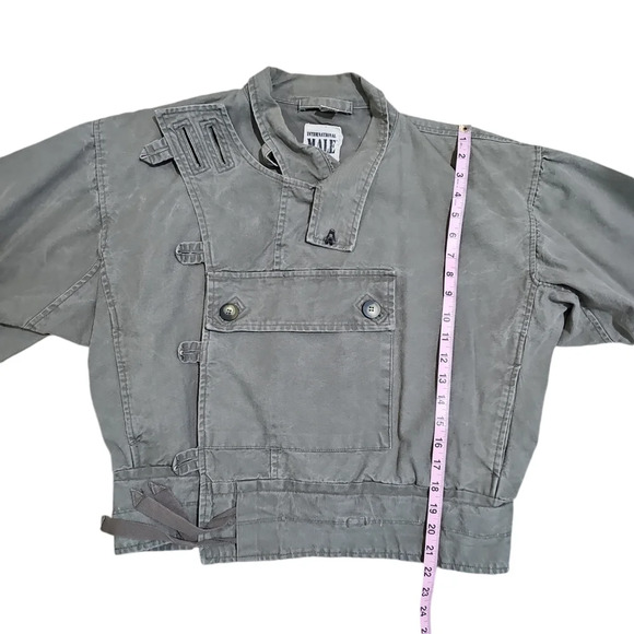 International Male Medium Vintage Rare 80s Army Green Button Toggle Field Jacket - Picture 7 of 7